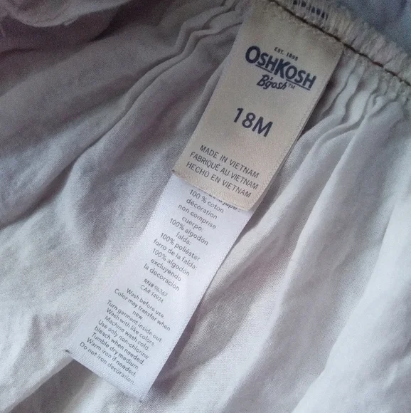 OSHKOSH B’GOSH Dress Floral Denim Overalls - Picture 3 of 5